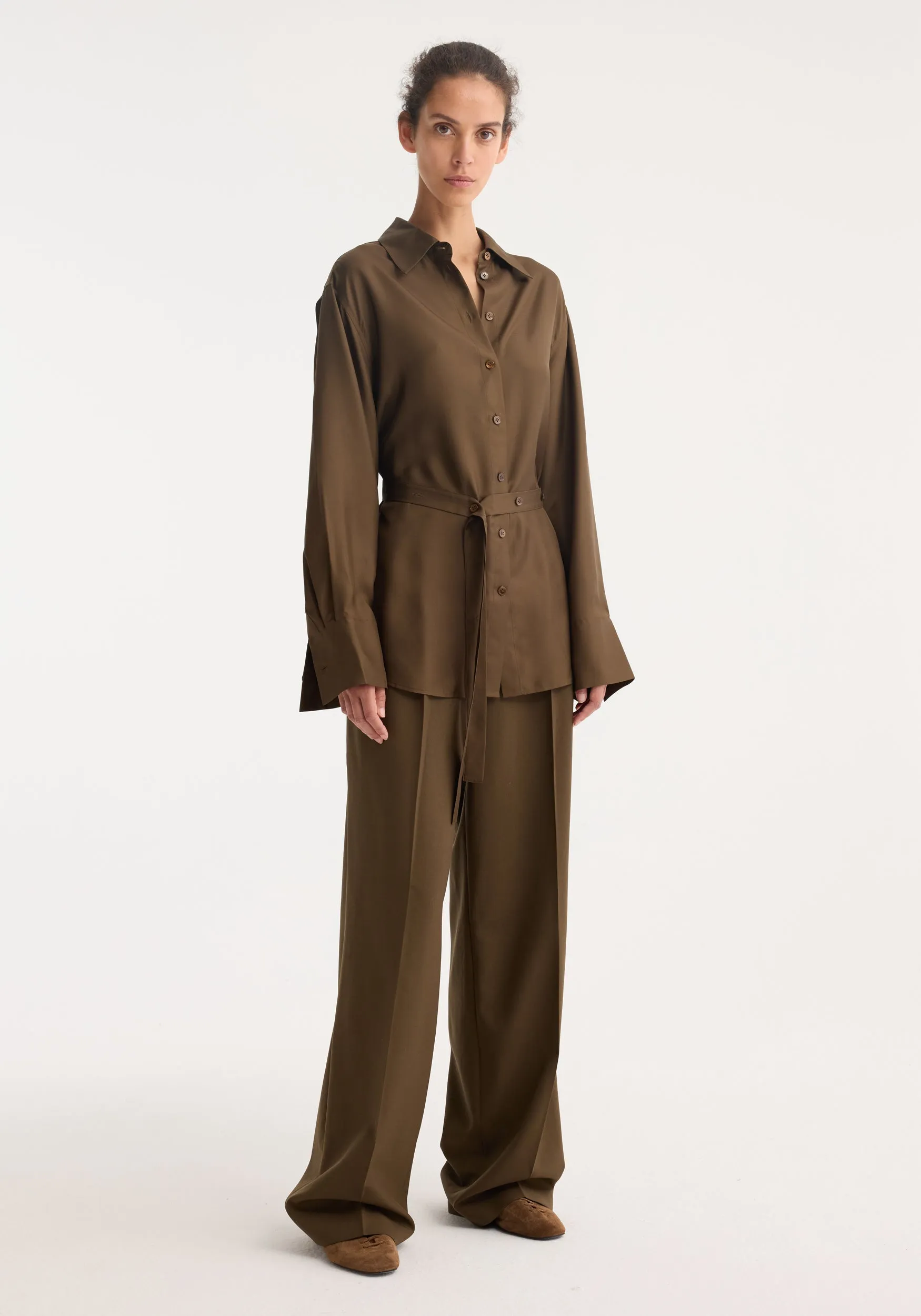 Silk gilet-shirt | forest sold by Rohe product image thumbnail 4