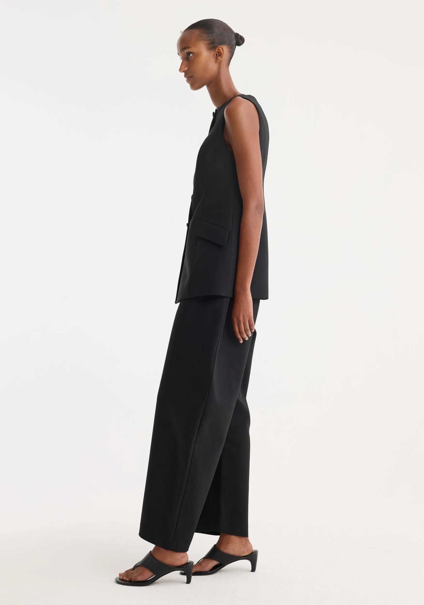 Boat-neck waistcoat | black sold by Rohe product image thumbnail 3