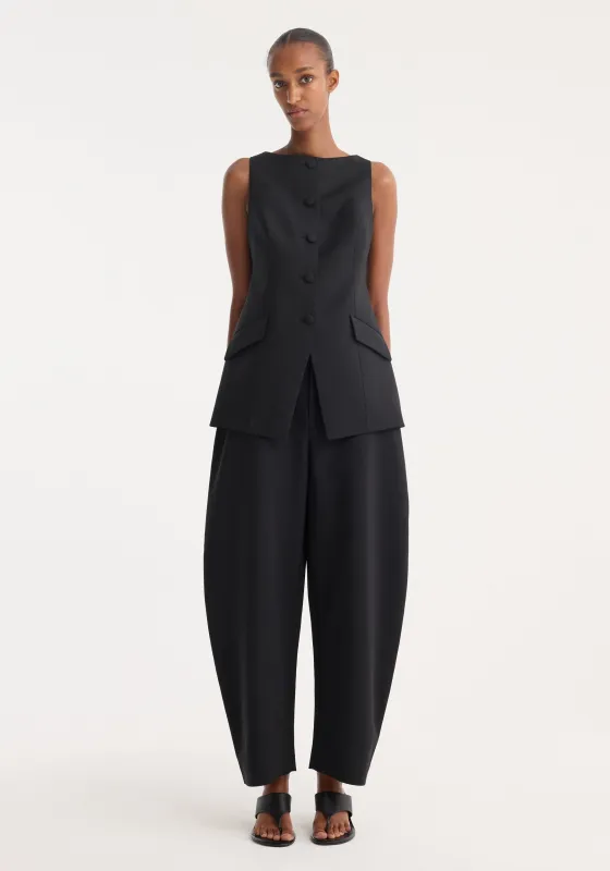 Boat-neck waistcoat | black made by Rohe
