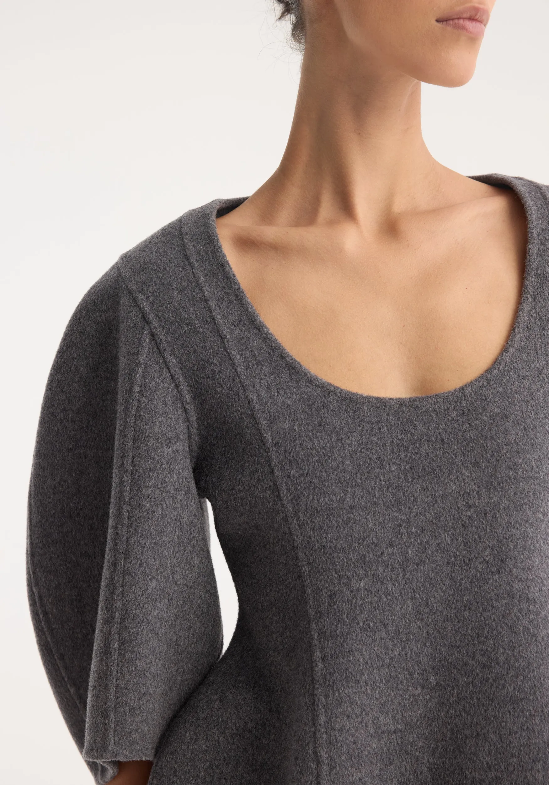 Sculptural double-faced top | mid grey melange sold by Rohe product image thumbnail 4