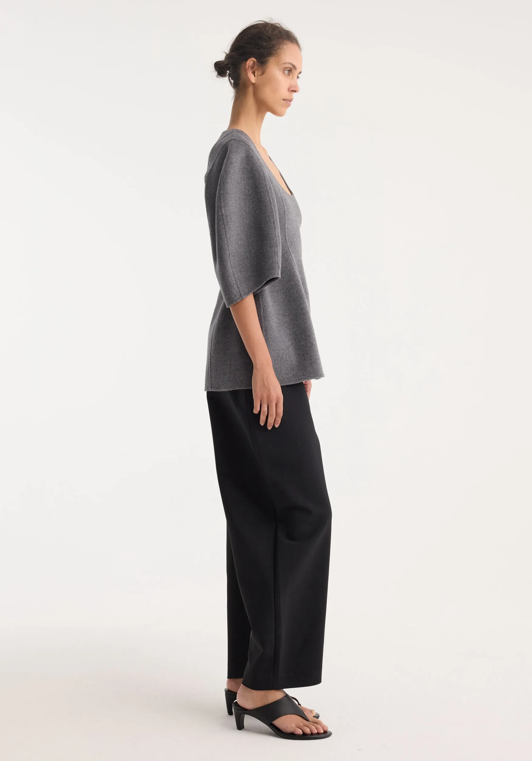 Sculptural double-faced top | mid grey melange sold by Rohe product image thumbnail 3