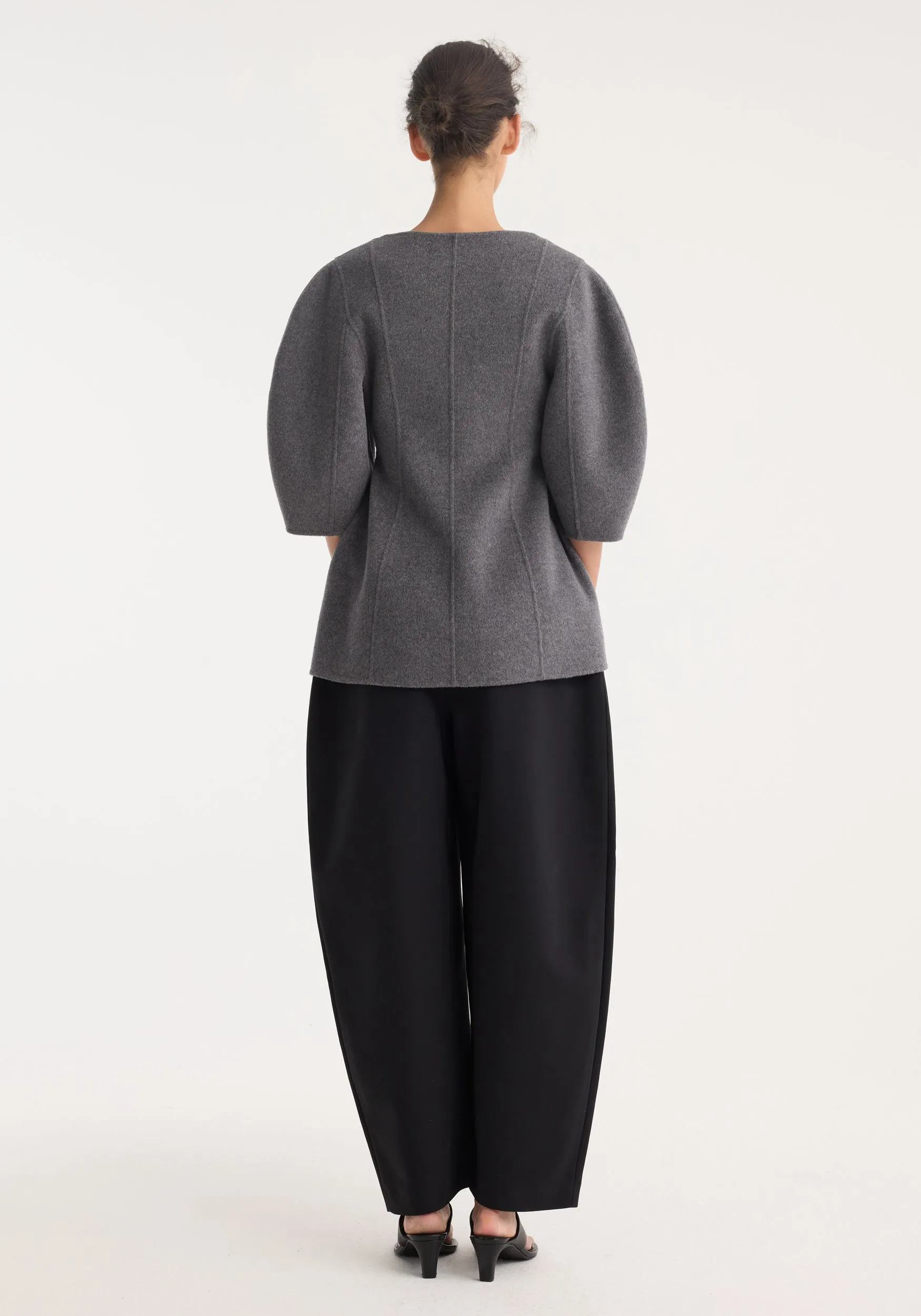Sculptural double-faced top | mid grey melange sold by Rohe product image thumbnail 5