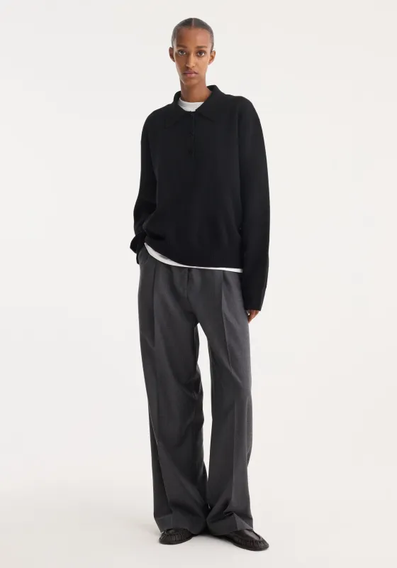 Compact knitted polo | black sold by Rohe