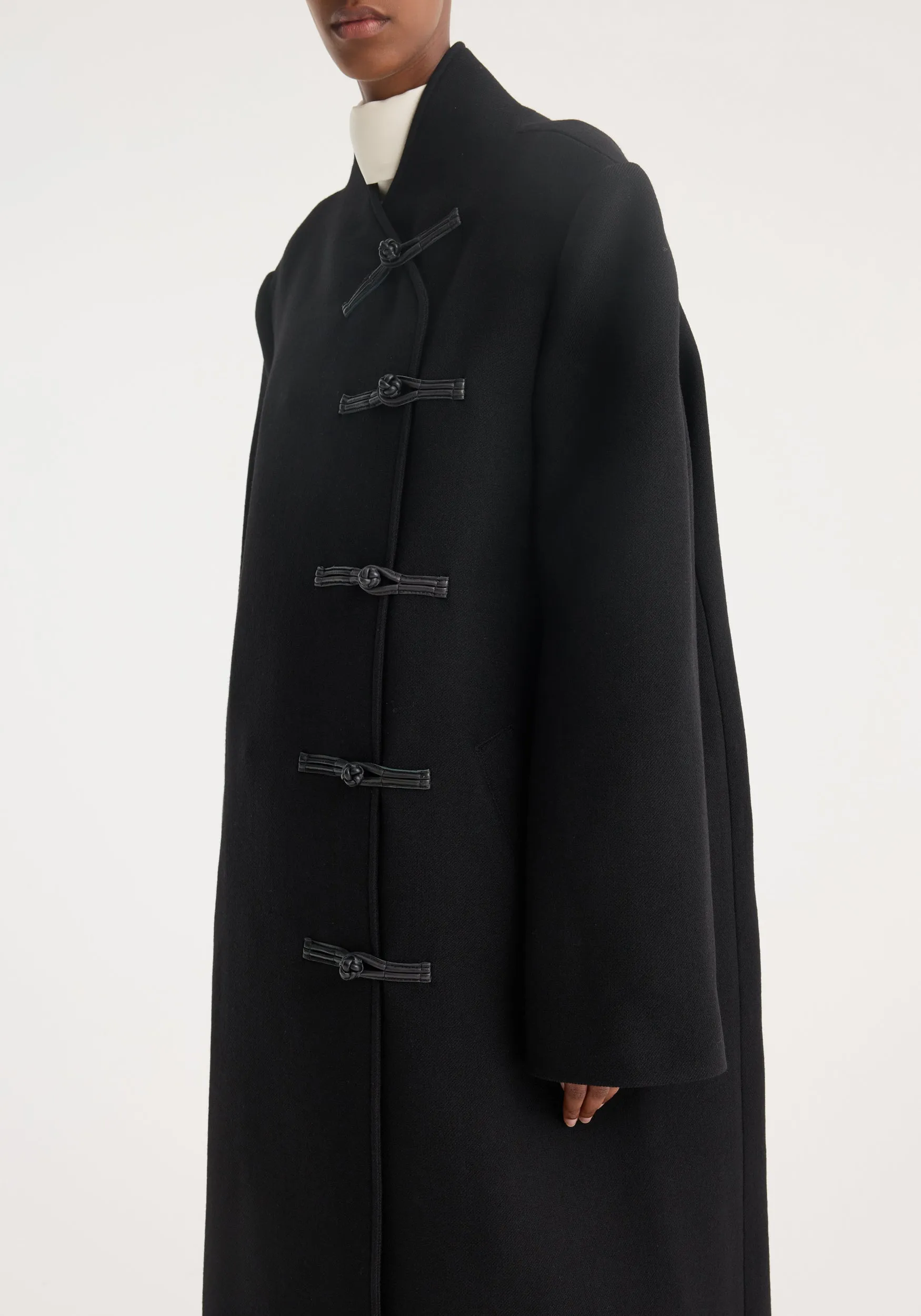 Mandarin wool coat | black sold by Rohe product image thumbnail 2