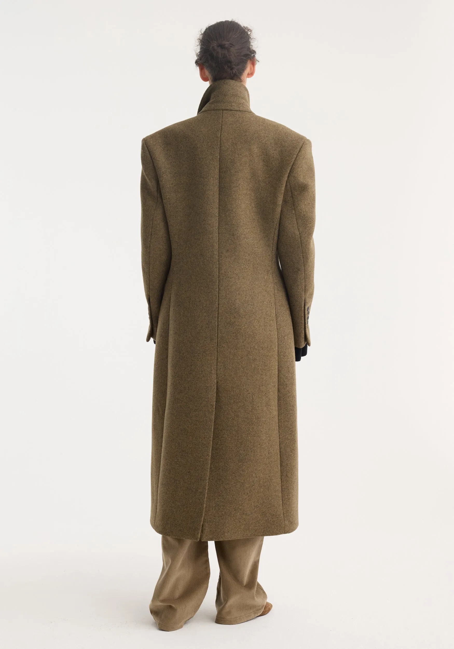 Hourglass wool coat | forest melange sold by Rohe product image thumbnail 5