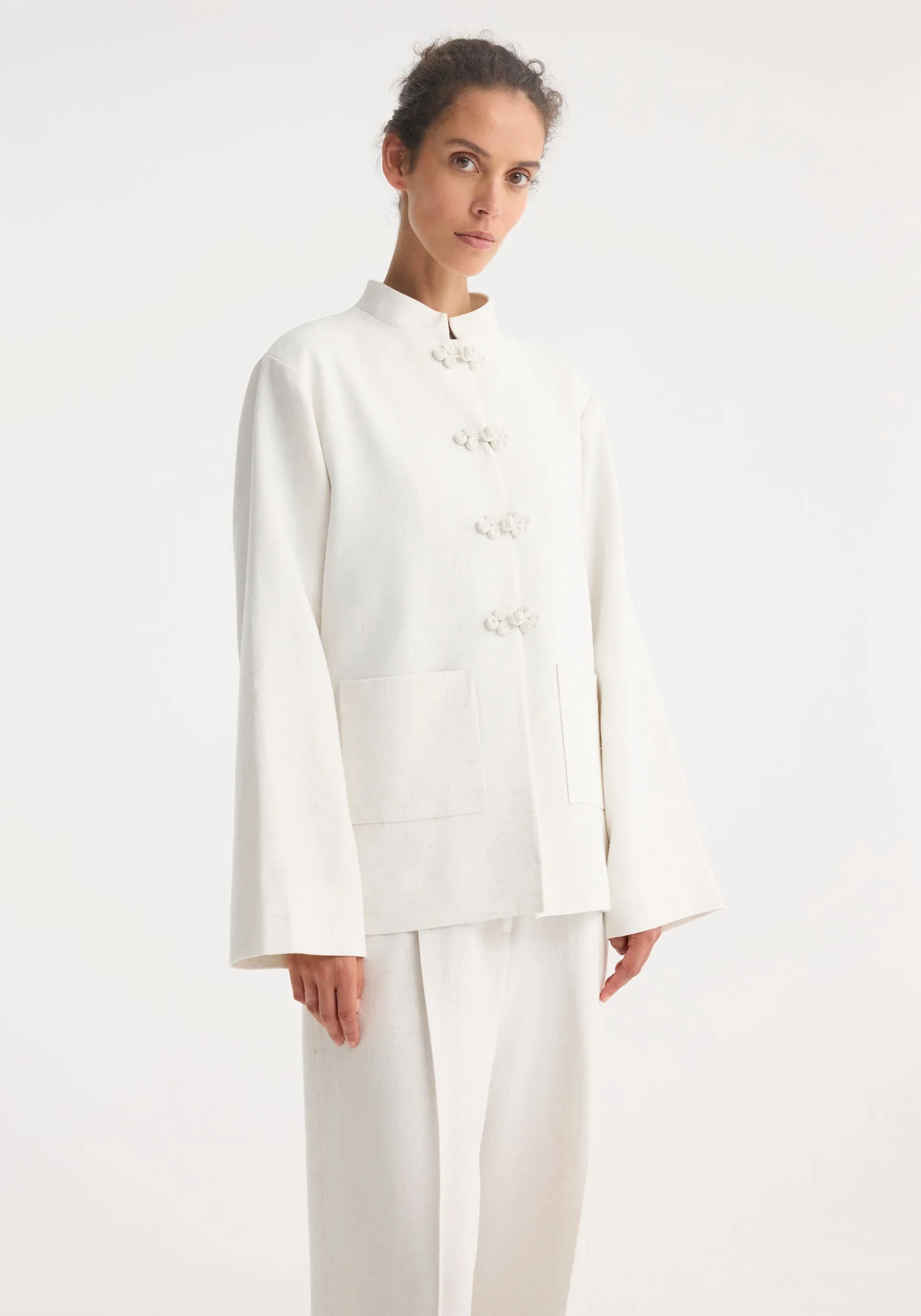 Mandarin jacket | winter white sold by Rohe product image thumbnail 3