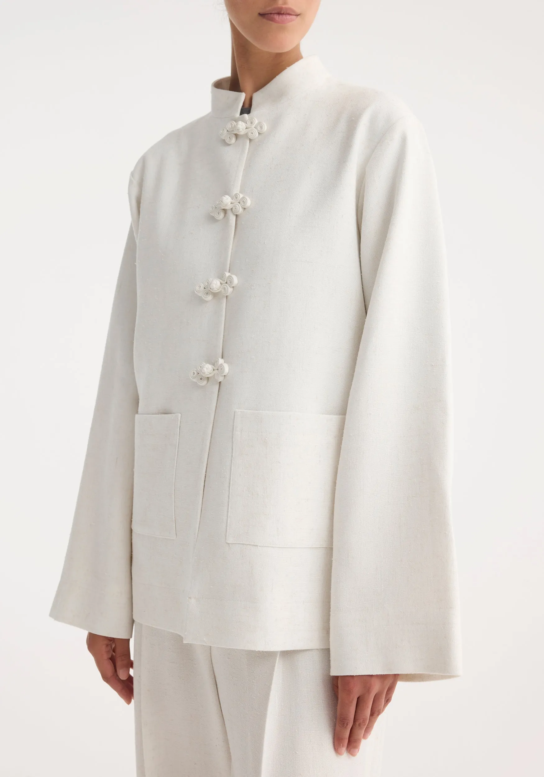 Mandarin jacket | winter white sold by Rohe product image thumbnail 4
