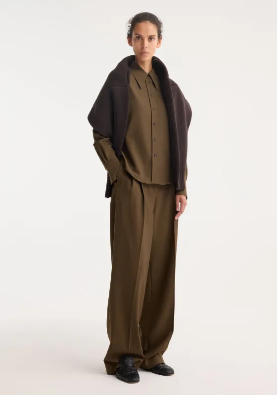 Fitted wool shirt | forest made by Rohe