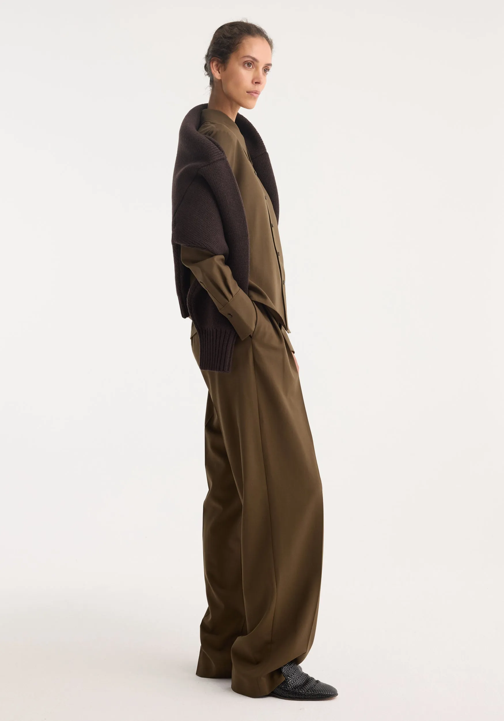 Fitted wool shirt | forest sold by Rohe product image thumbnail 3