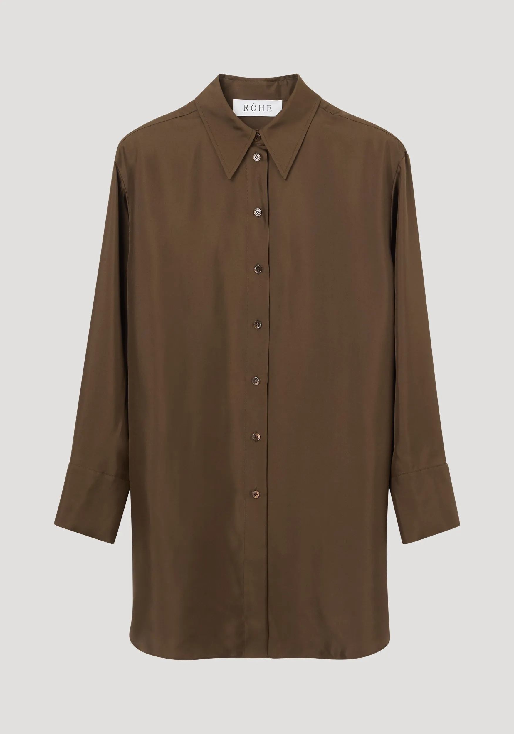 Signature elongated silk shirt | forest sold by Rohe product image thumbnail 5
