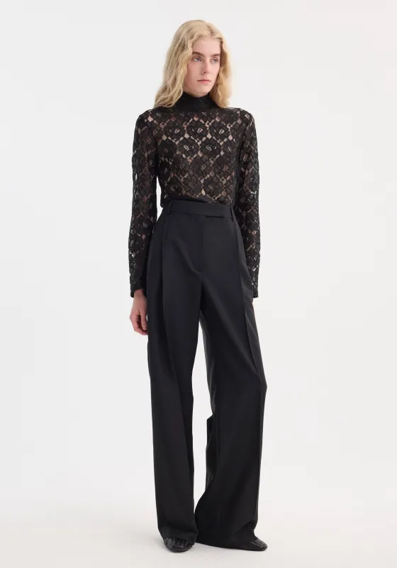 Lace turtleneck top | black made by Rohe