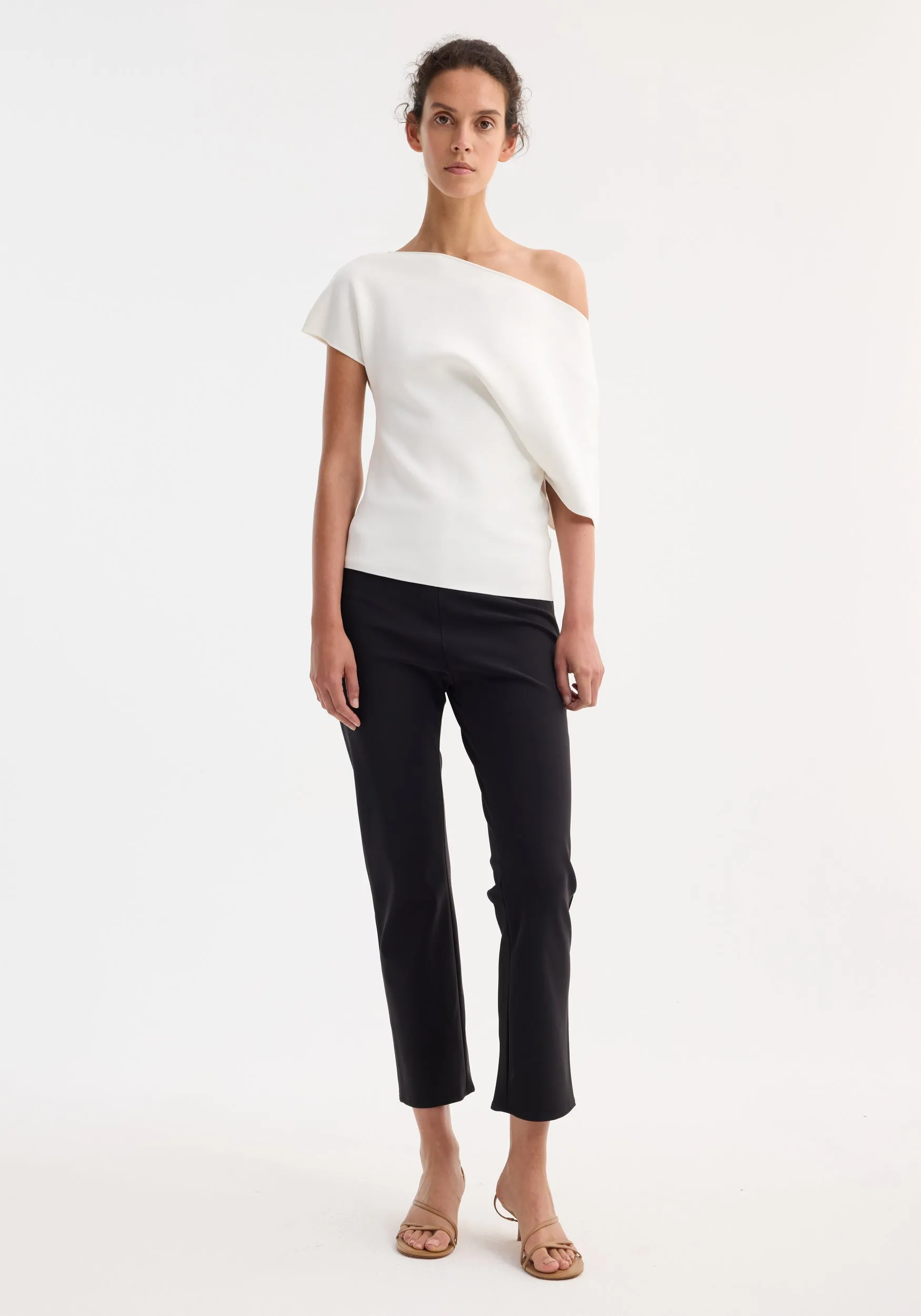 Asymmetrical Punto Milano knitted top | off white sold by Rohe product image thumbnail 2