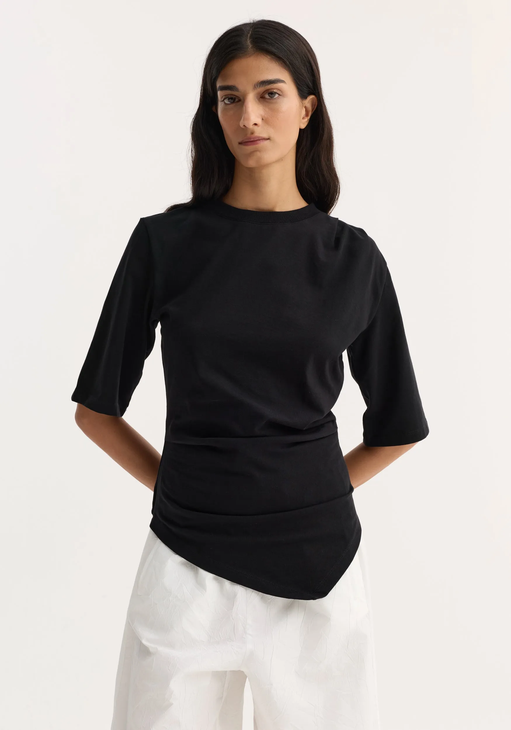 Reinvented twisted t-shirt | black sold by Rohe product image thumbnail 4