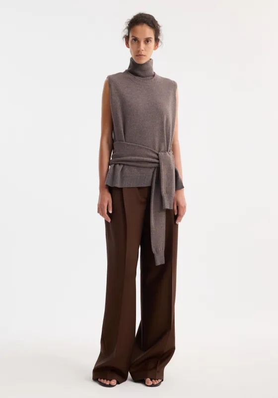 Double-layered knit top | mud melange made by Rohe