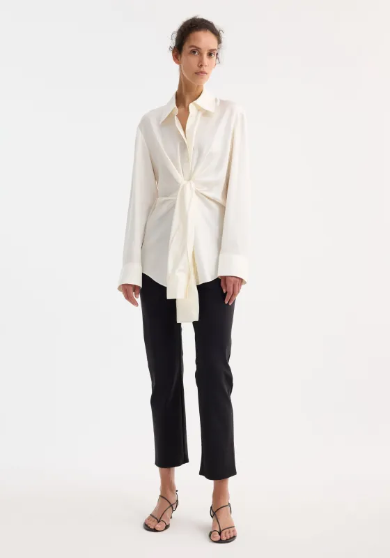 Silk knotted shirt | cream made by Rohe