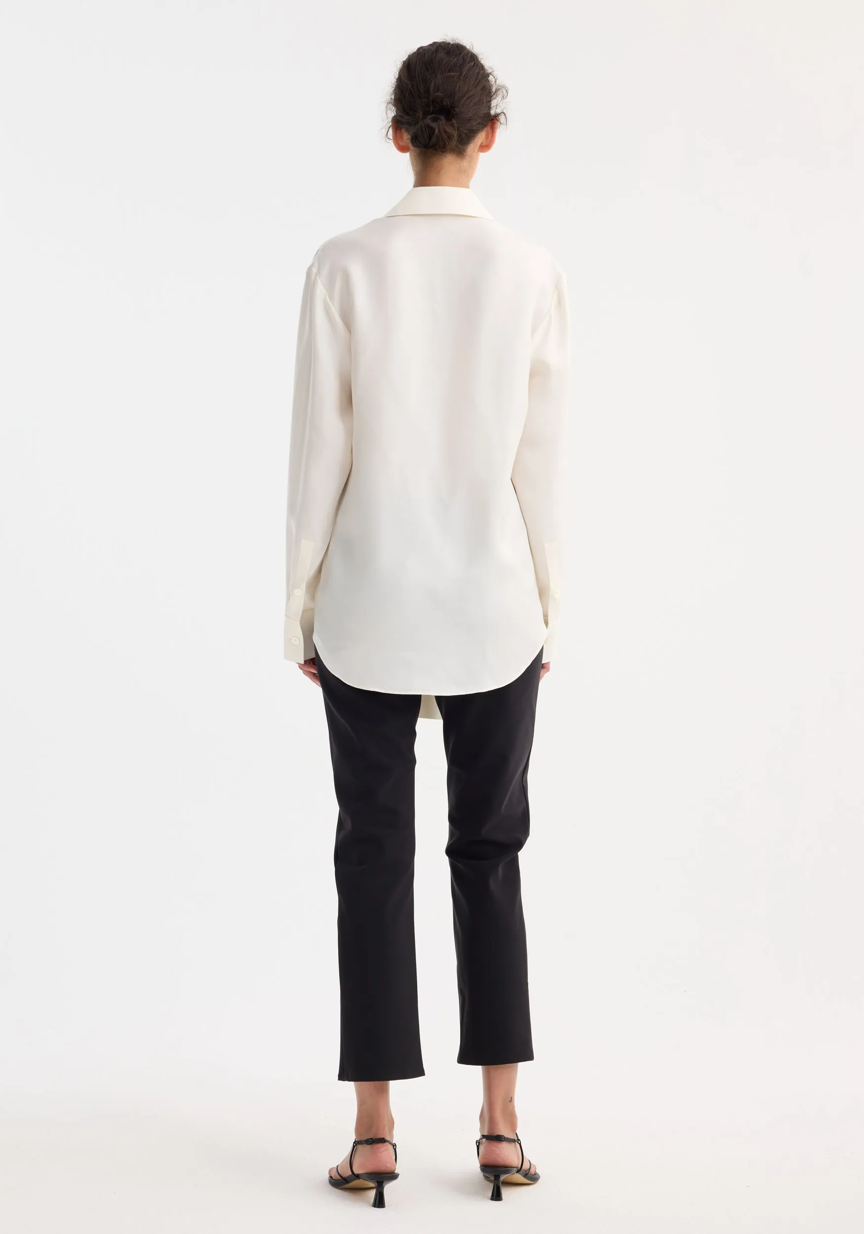 Silk knotted shirt | cream sold by Rohe product image thumbnail 5
