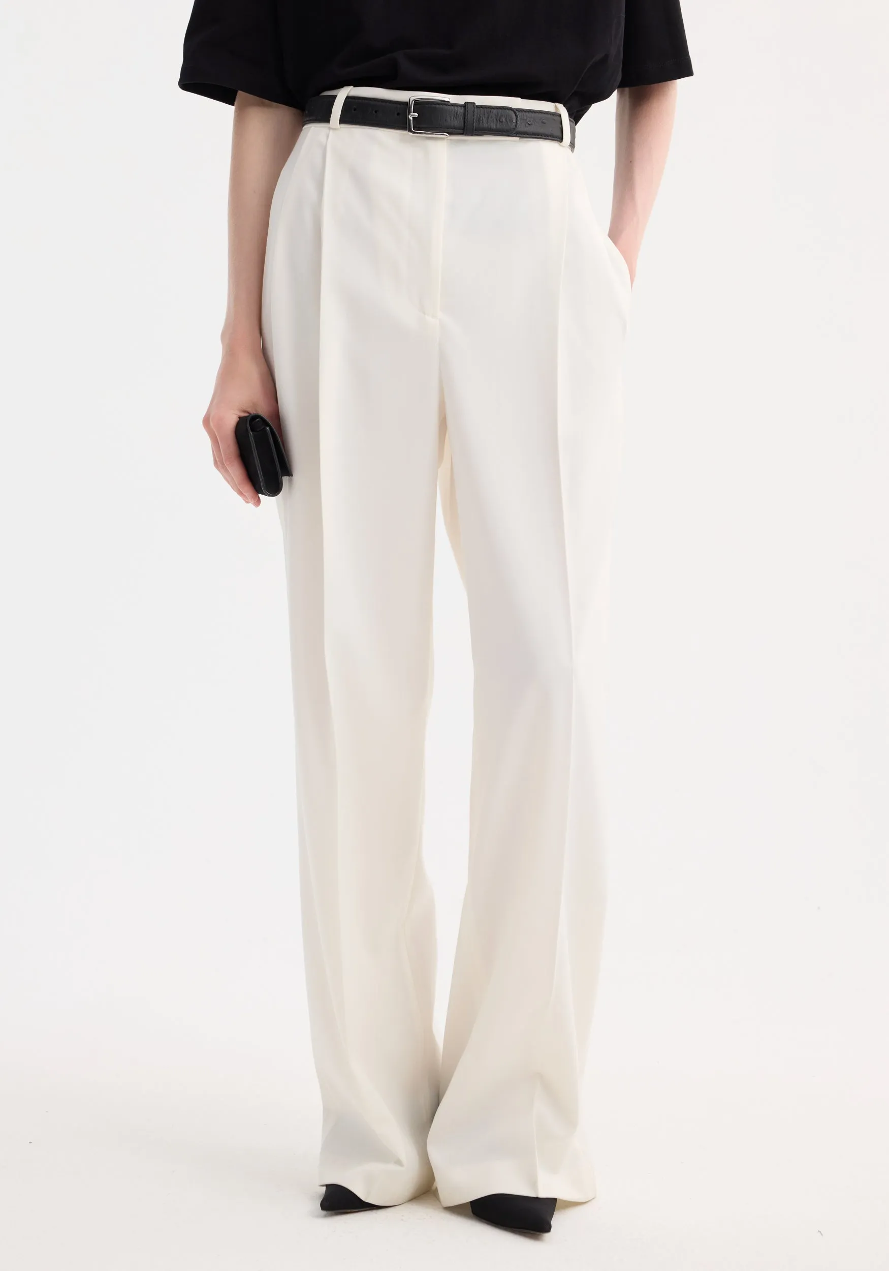 Mid-waist tailored trousers | off white sold by Rohe product image thumbnail 3