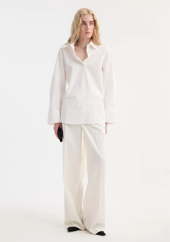 Poplin silk combined gilet-shirt | optic white made by Rohe