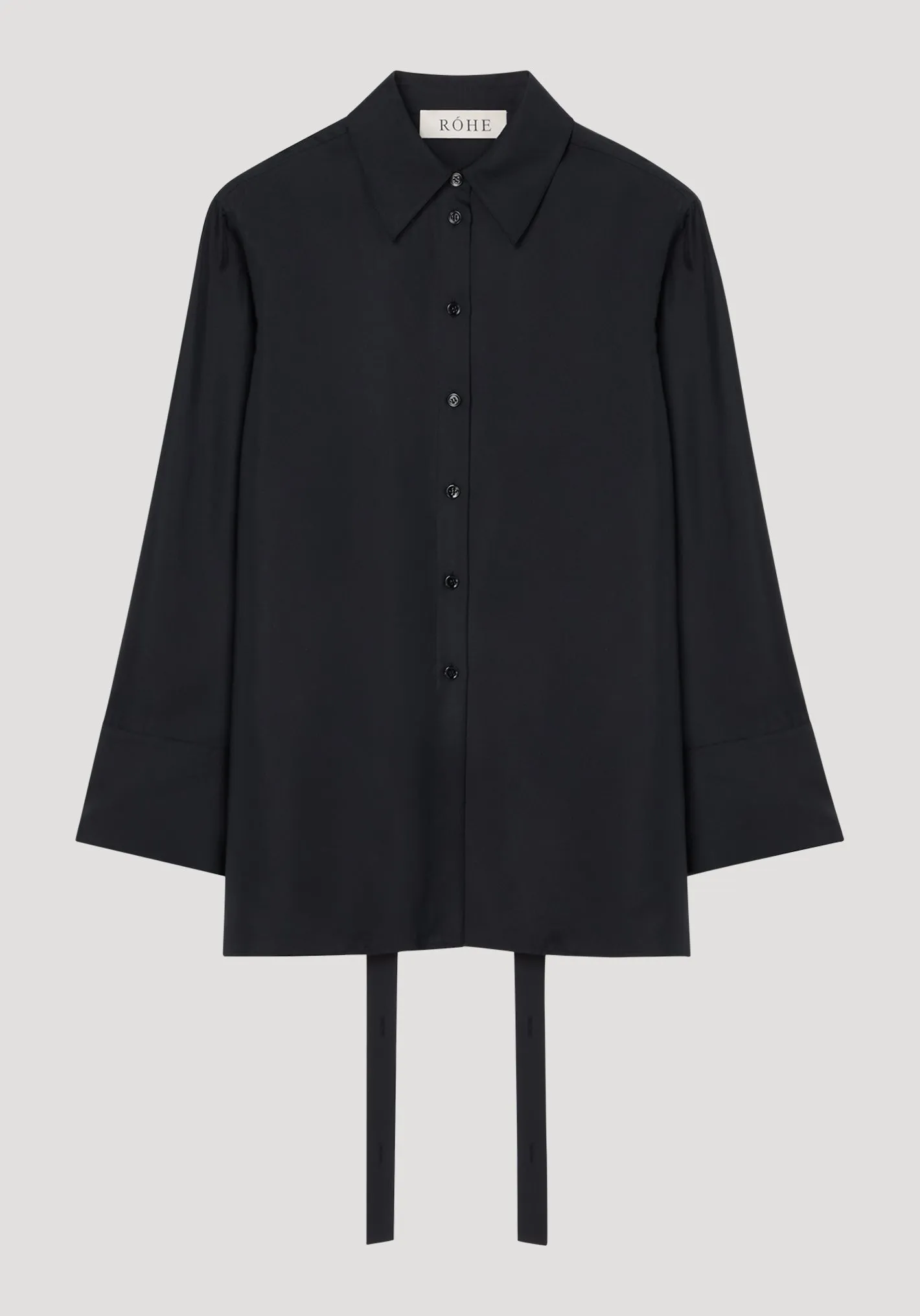 Deconstructed silk shirt | black sold by Rohe product image thumbnail 5