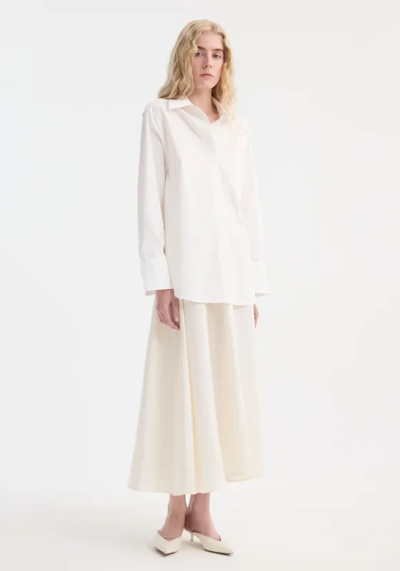 Poplin silk combined gilet-dress | optic white made by Rohe