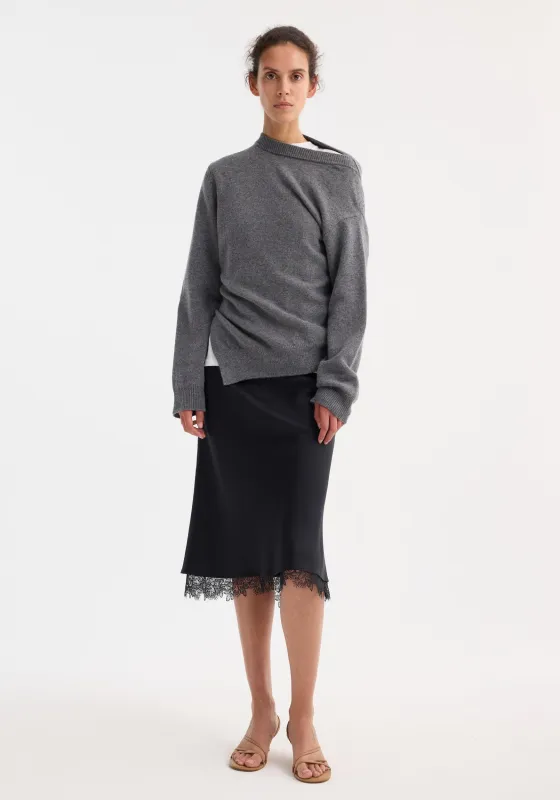 Two-way deconstructed jumper | mid grey melange made by Rohe