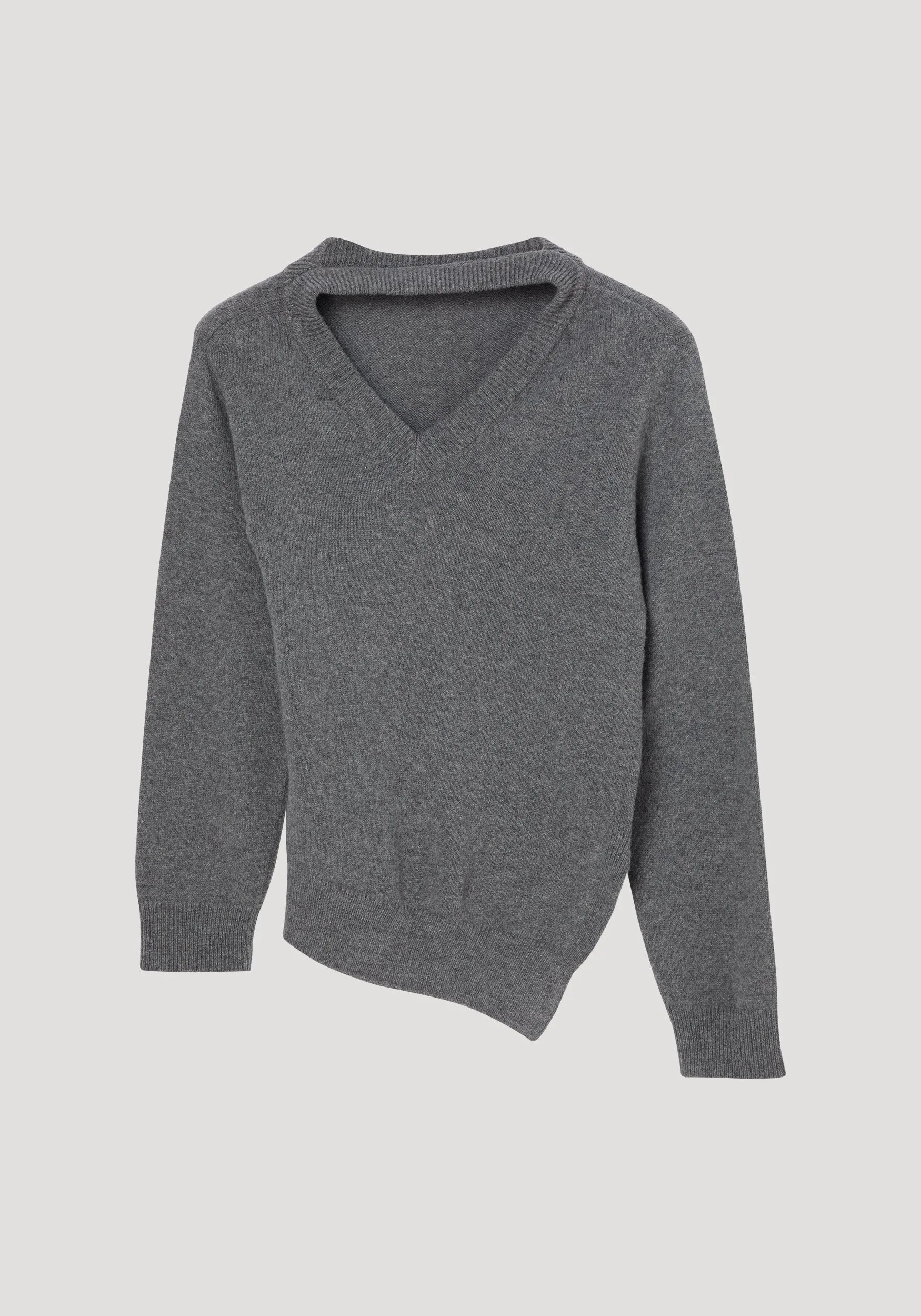 Two-way deconstructed jumper | mid grey melange sold by Rohe product image thumbnail 5