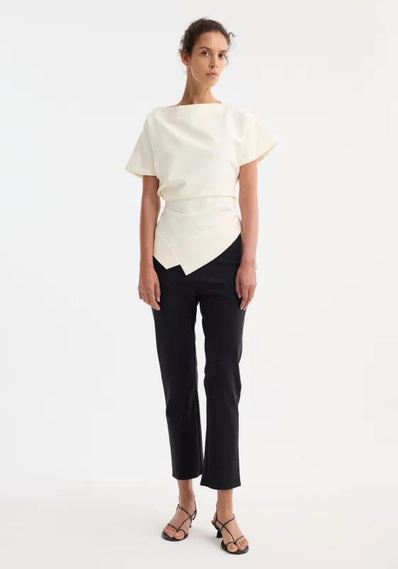 Draped lapel top | off white sold by Rohe