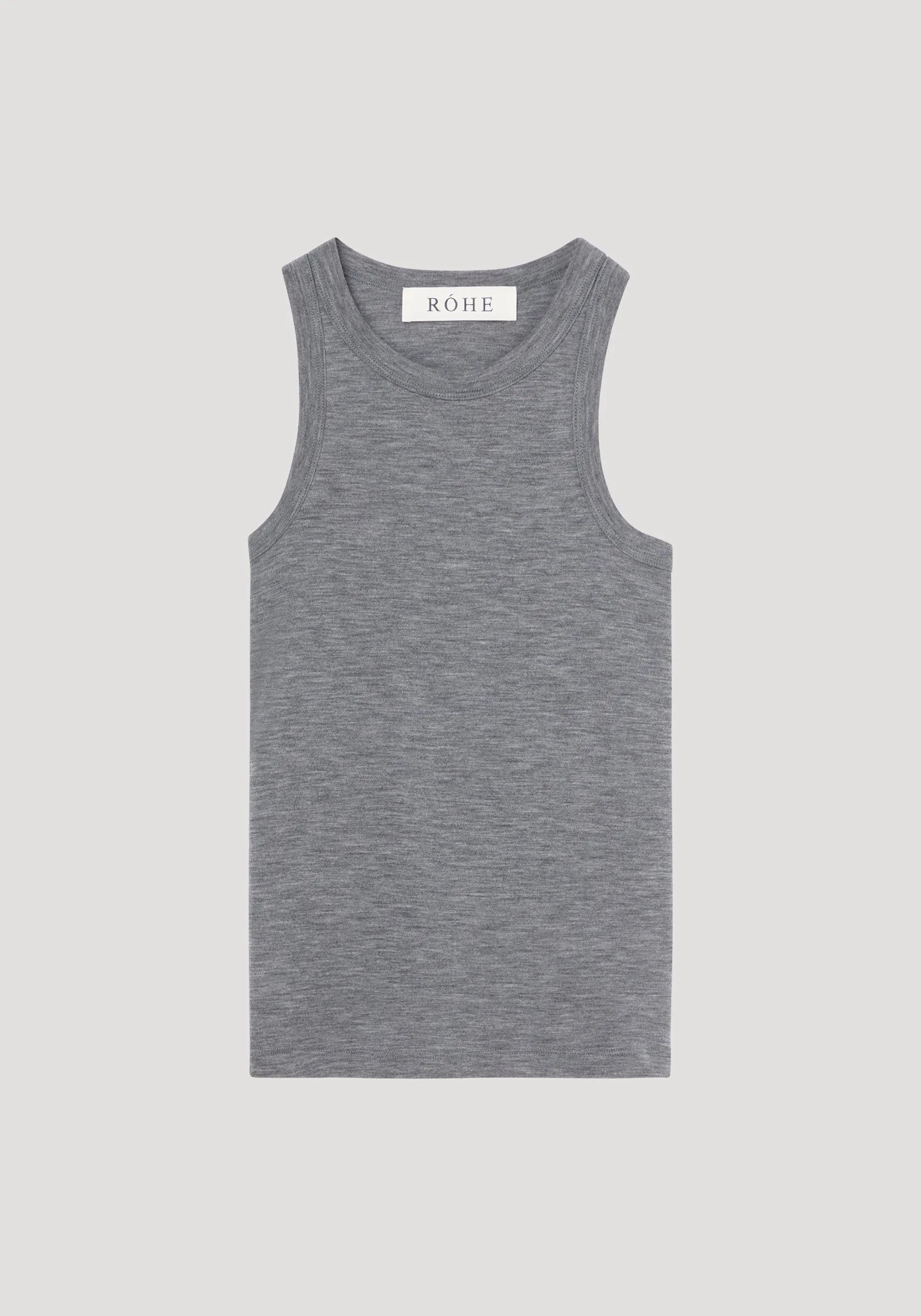 Racerback merino jersey top | mid grey melange sold by Rohe product image thumbnail 4