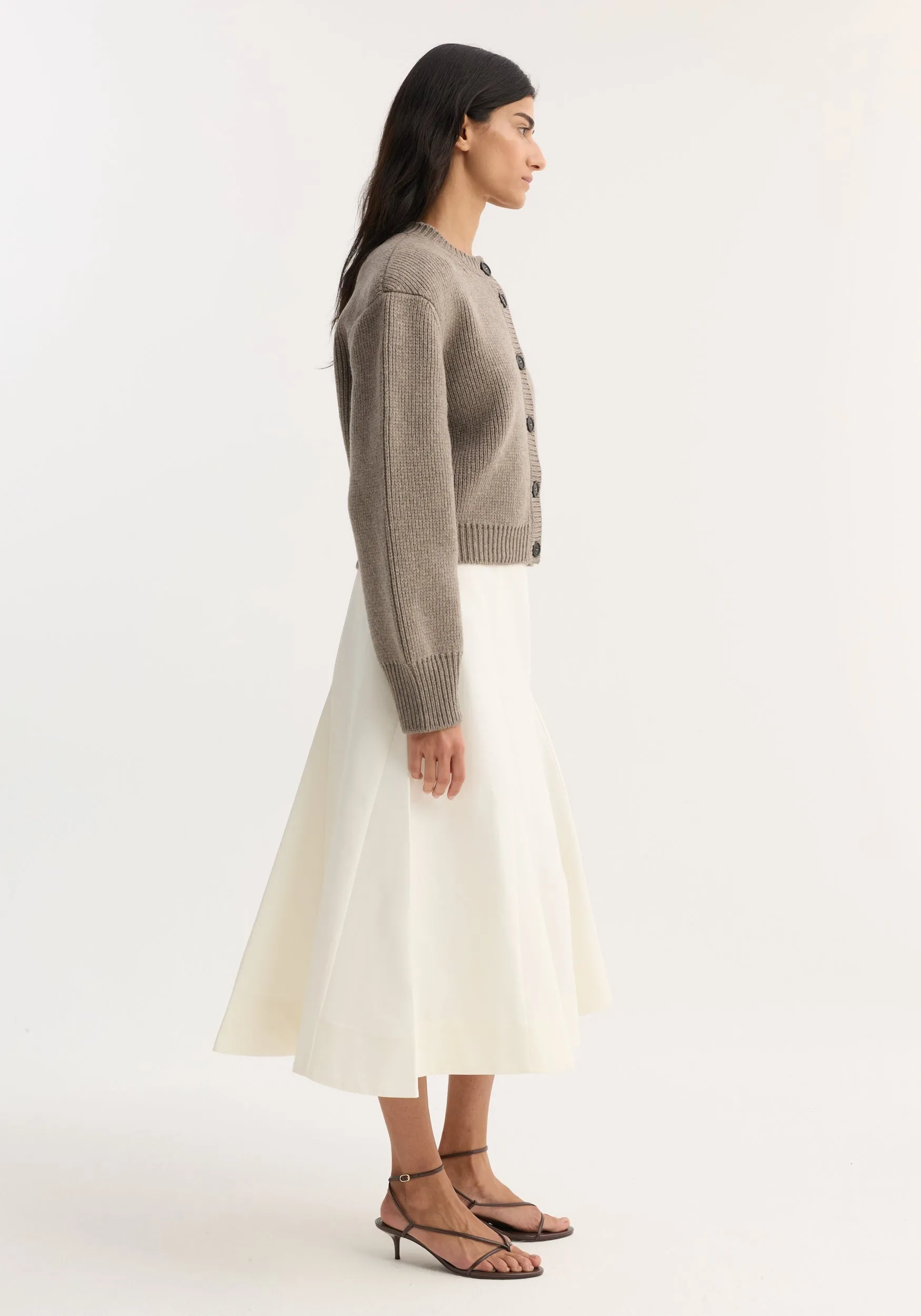 Statement shoulder cardigan | clay melange sold by Rohe product image thumbnail 2