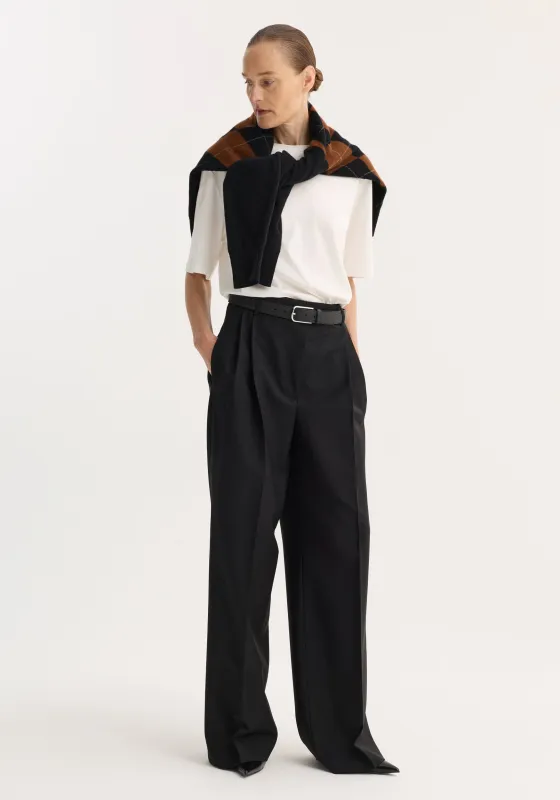 Mid-waist tailored trousers | black sold by Rohe