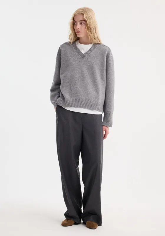 Sleeve wrap jumper | mid grey melange made by Rohe