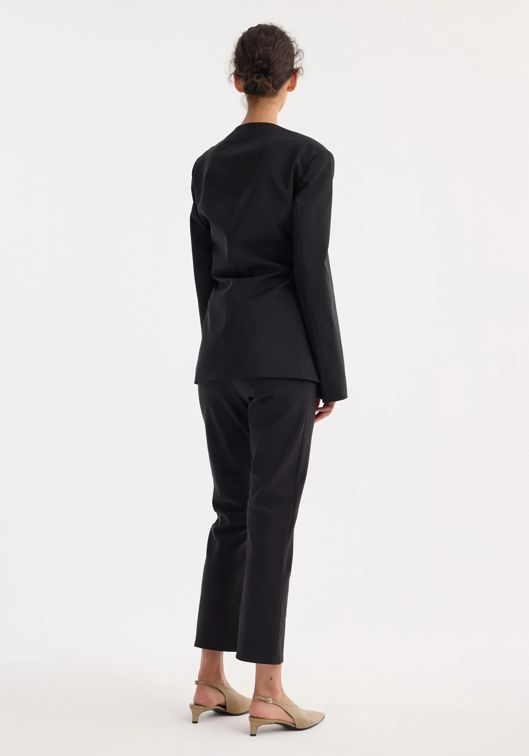 Sleeve-cinched blazer-top | black sold by Rohe product image thumbnail 5