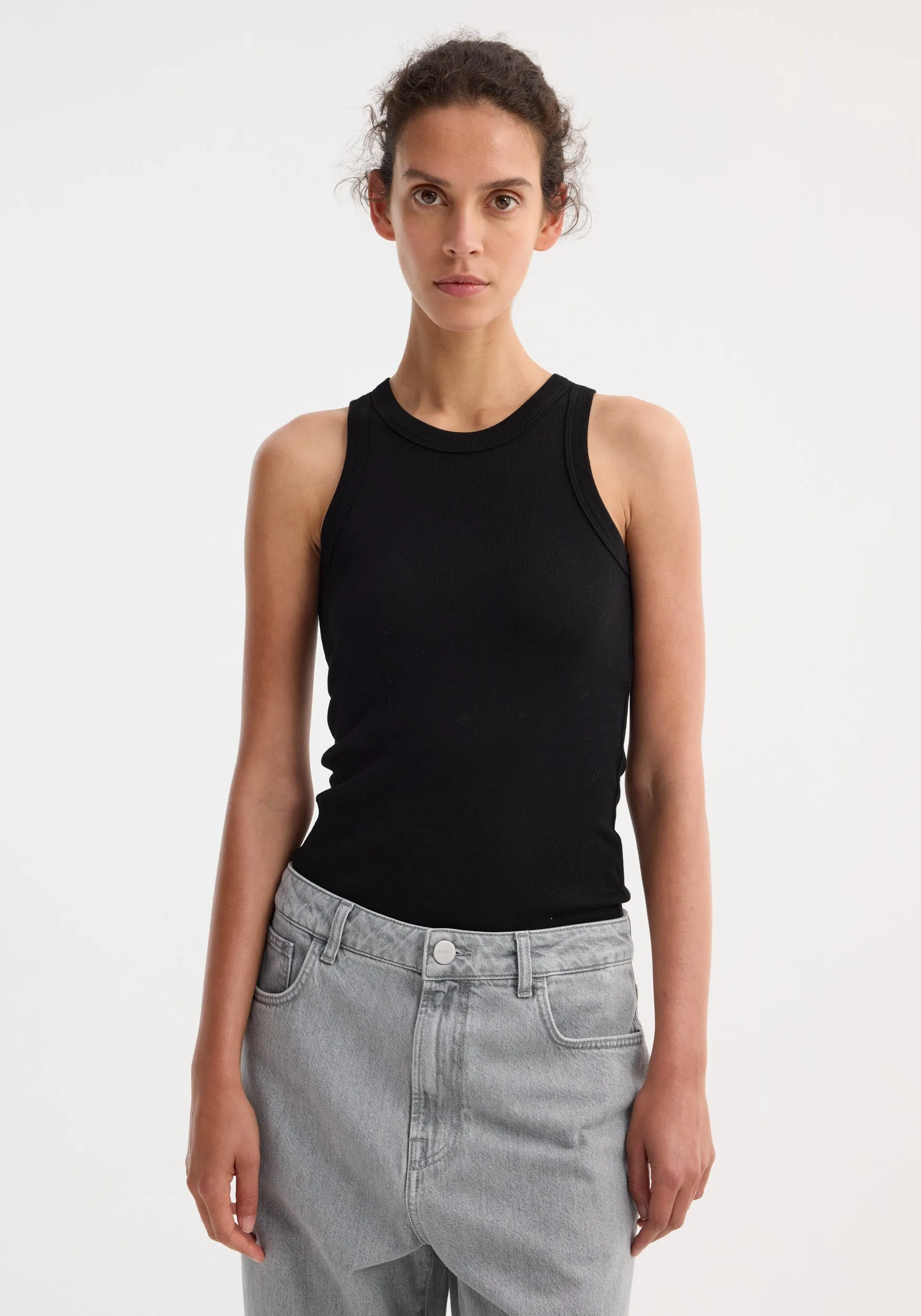 Racerback merino jersey top | black sold by Rohe product image thumbnail 2