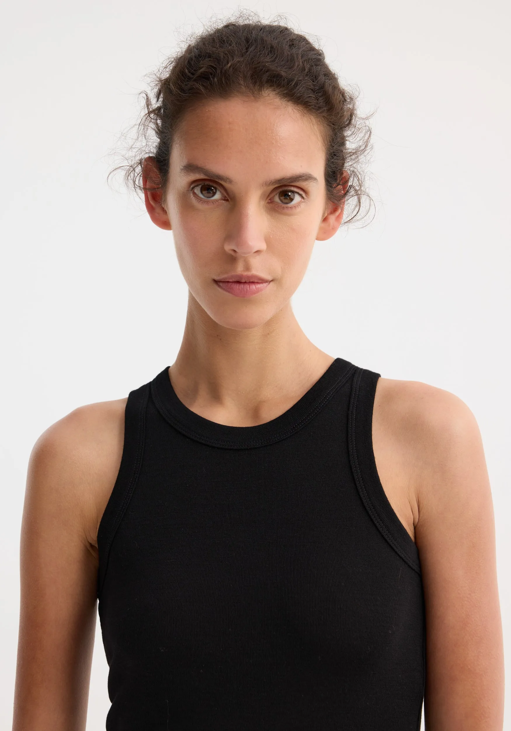 Racerback merino jersey top | black sold by Rohe product image thumbnail 3