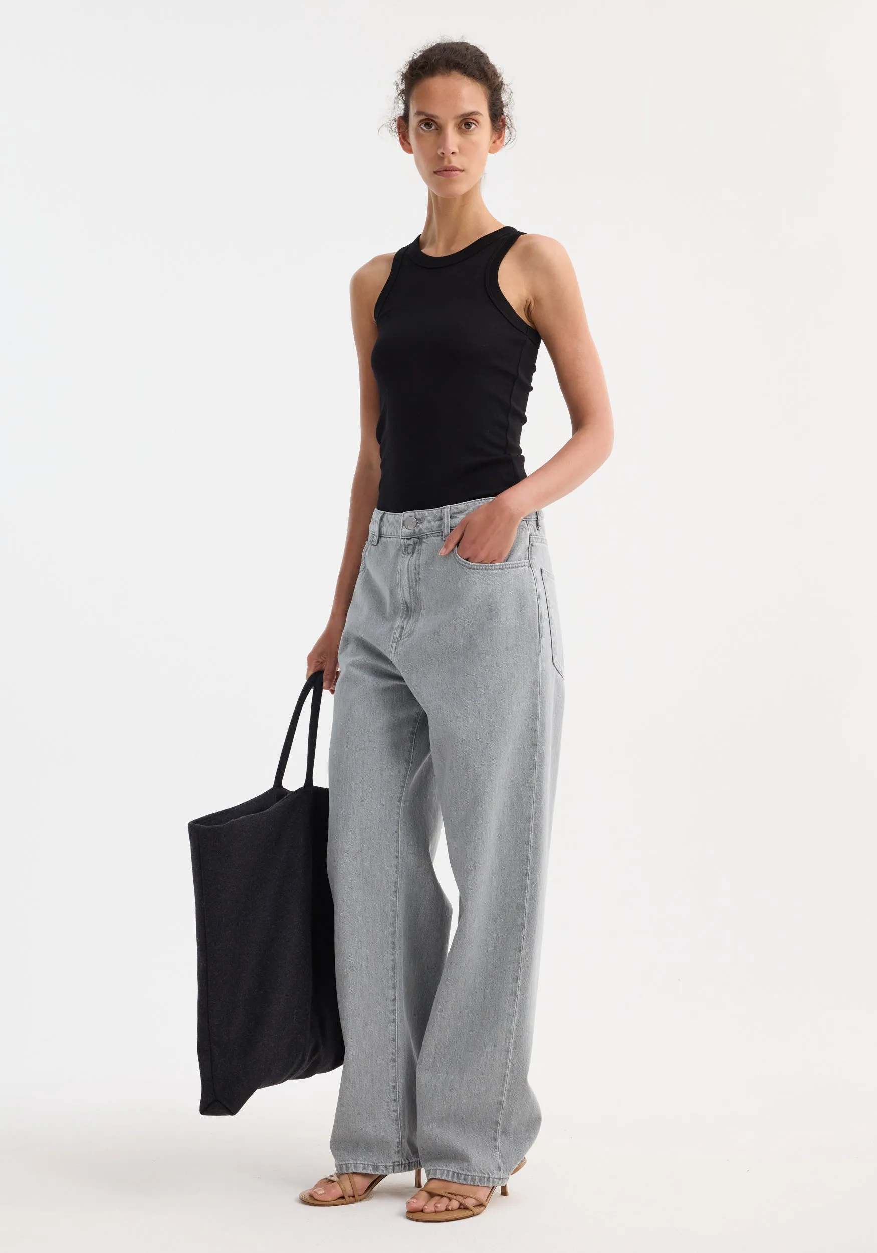Racerback merino jersey top | black sold by Rohe