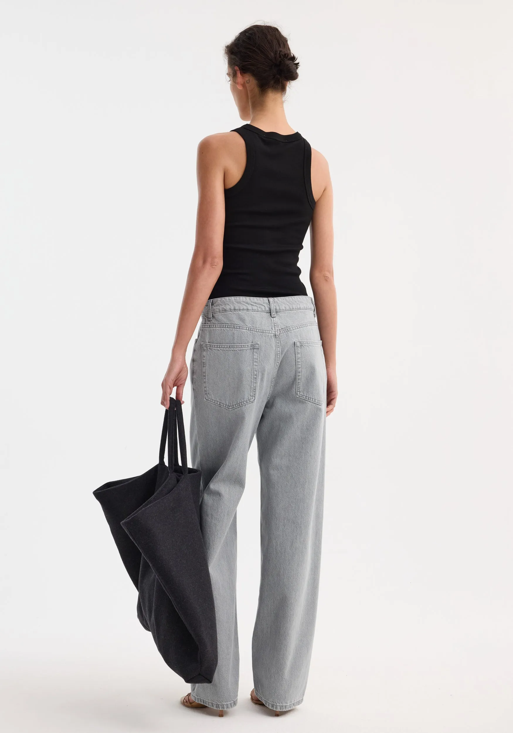 Racerback merino jersey top | black sold by Rohe product image thumbnail 4