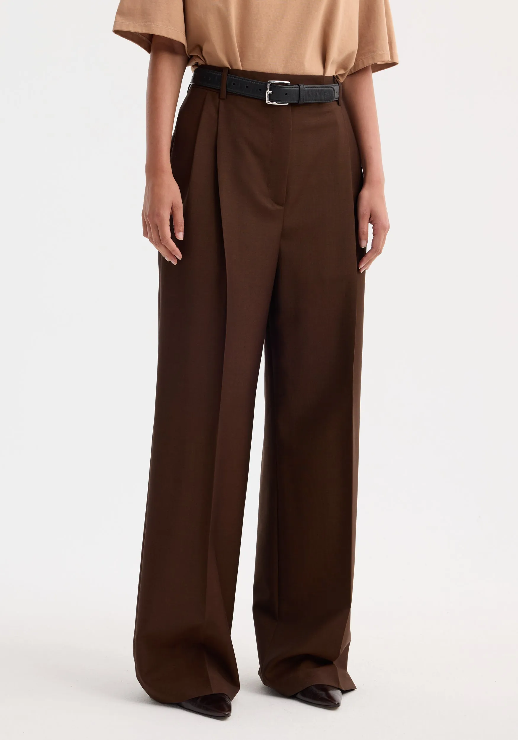 Mid-waist tailored trousers | mahogany sold by Rohe product image thumbnail 2