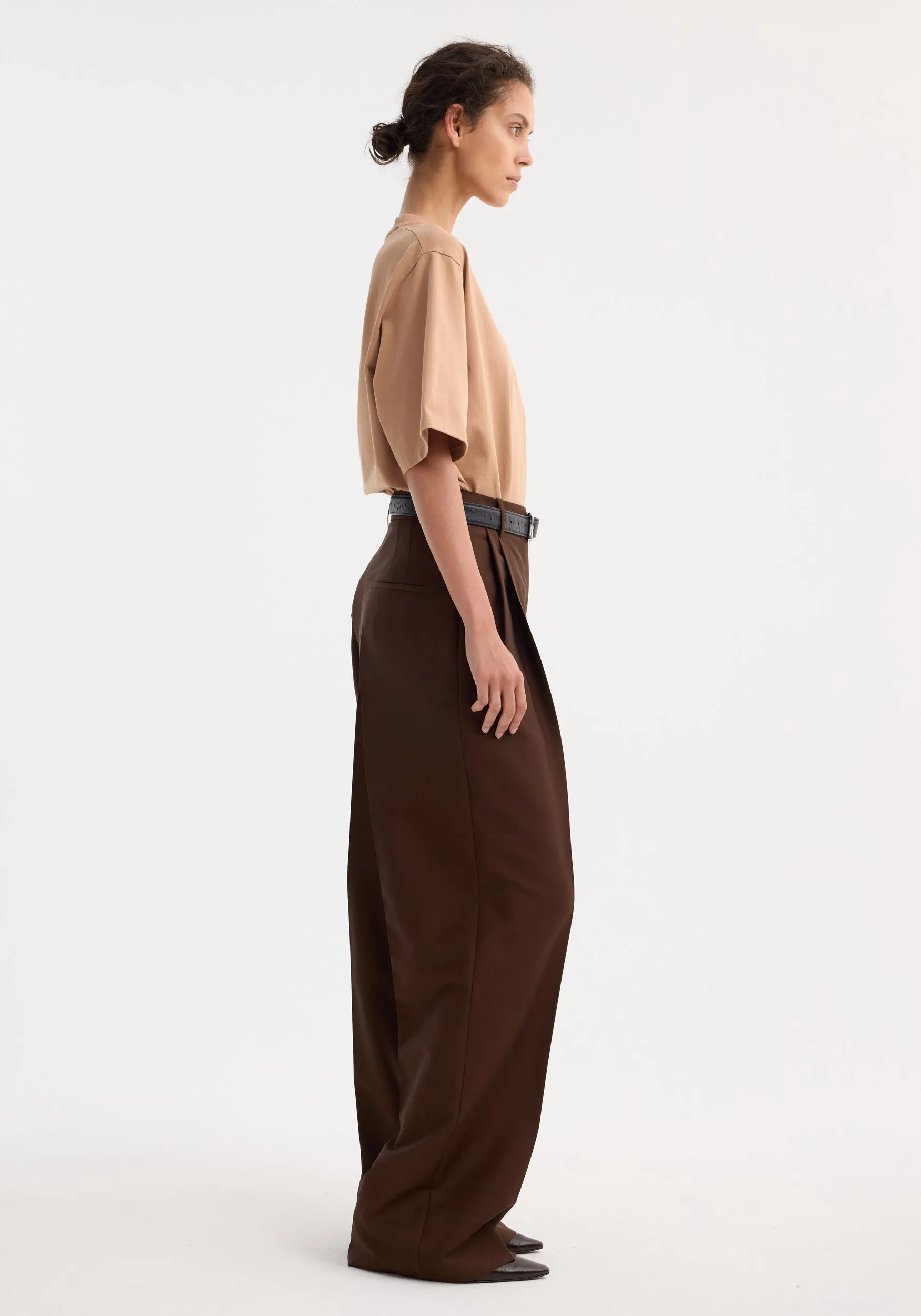 Mid-waist tailored trousers | mahogany sold by Rohe product image thumbnail 3