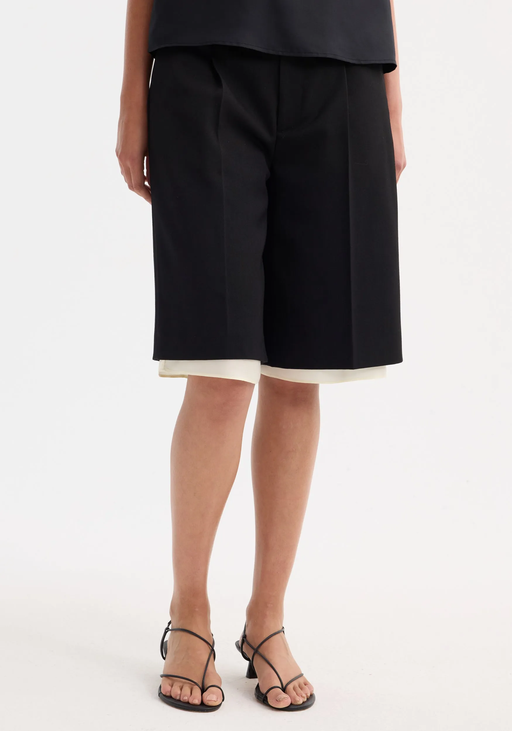 Contrast extended lining shorts | black sold by Rohe product image thumbnail 3
