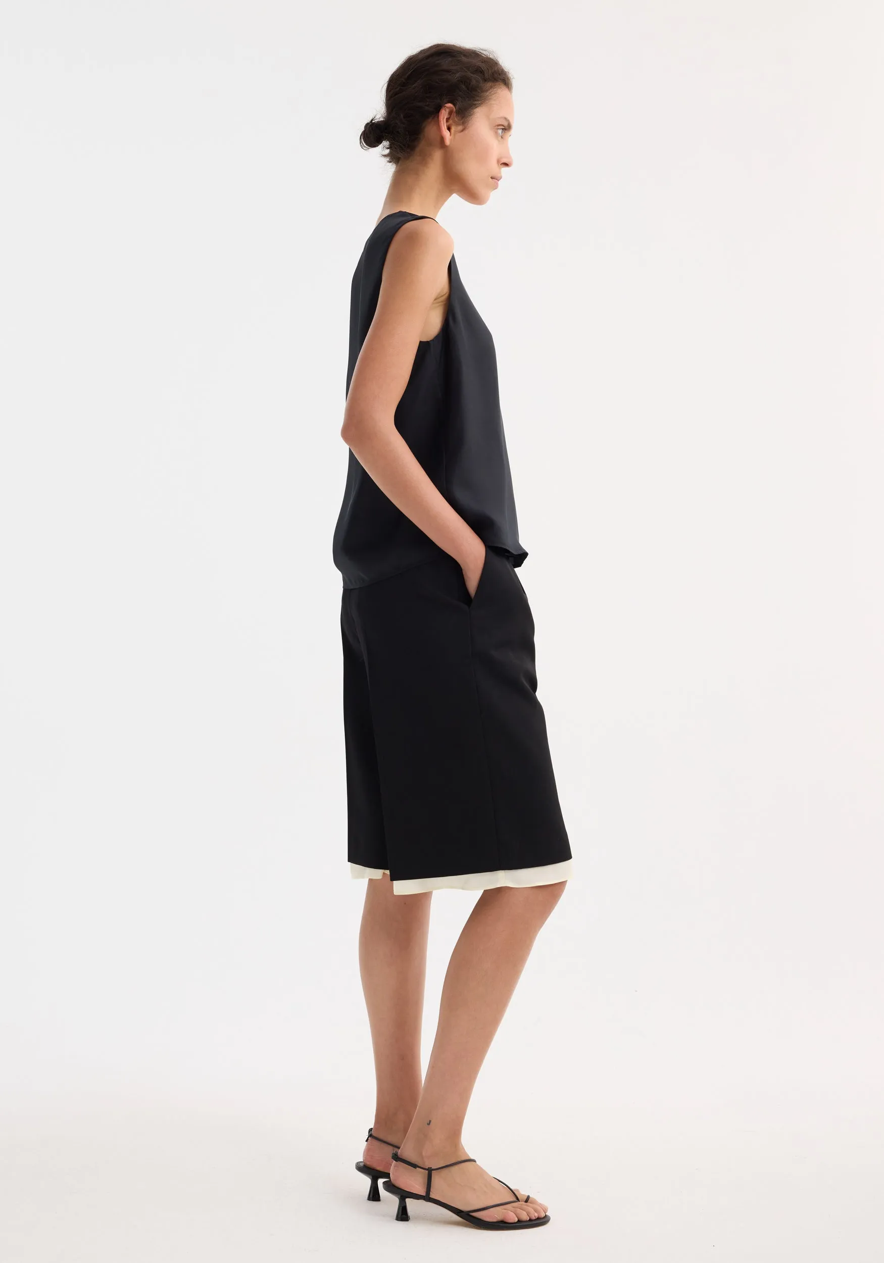 Contrast extended lining shorts | black sold by Rohe product image thumbnail 2