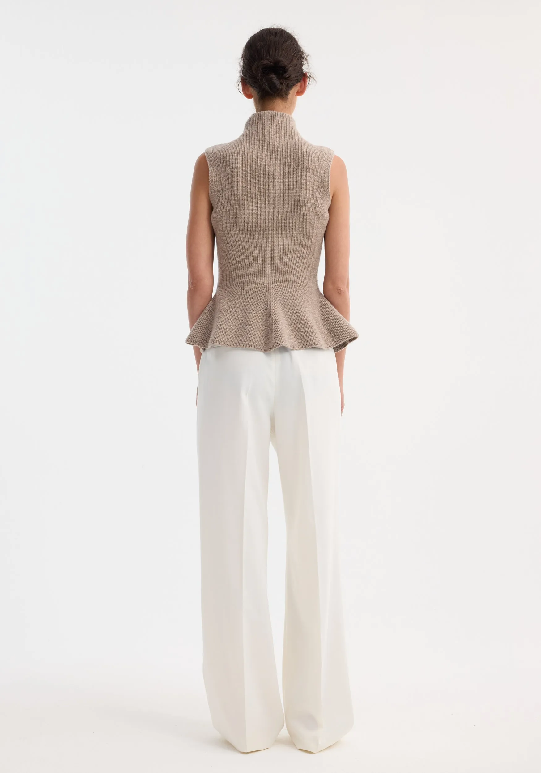 Sculptural sleeveless knitted top | taupe melange sold by Rohe product image thumbnail 5