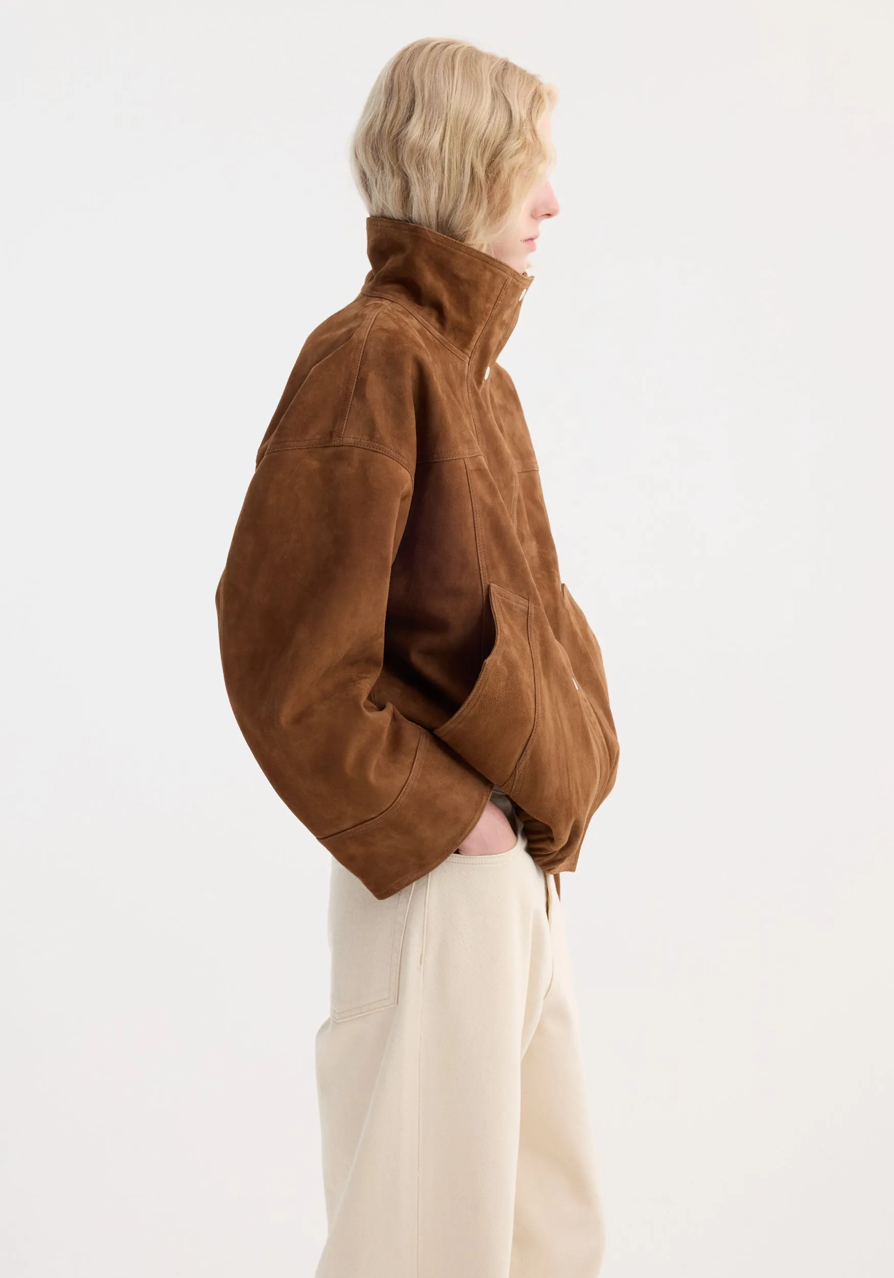 Reinvented suede jacket | cognac sold by Rohe product image thumbnail 3
