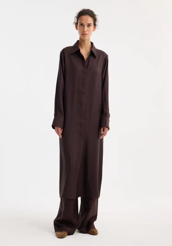 Silk open back wrap dress | mahogany made by Rohe