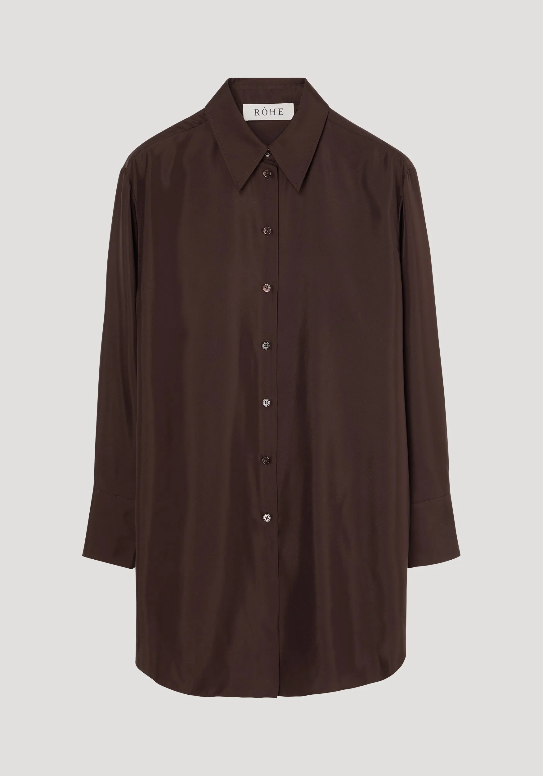 Signature elongated silk shirt | mahogany sold by Rohe product image thumbnail 5
