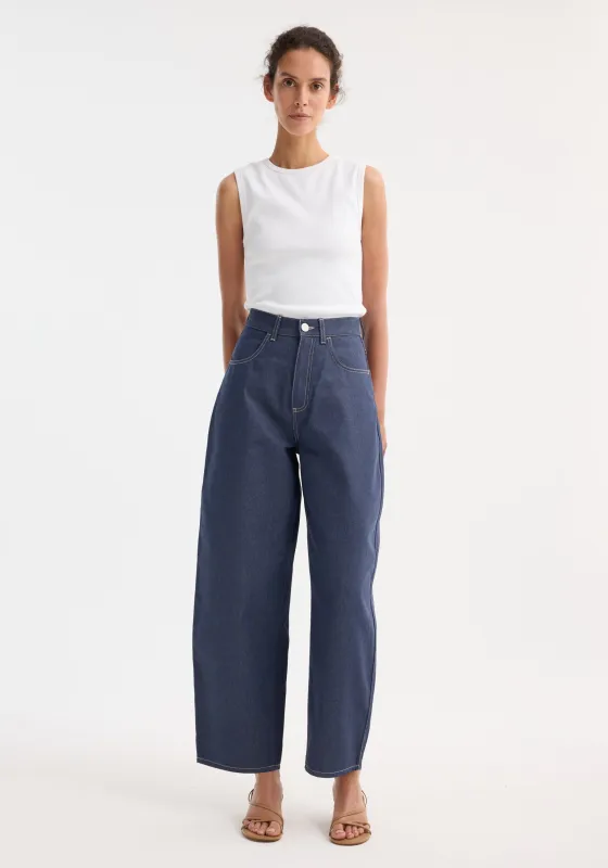 Barrel leg raw denim | raw denim made by Rohe