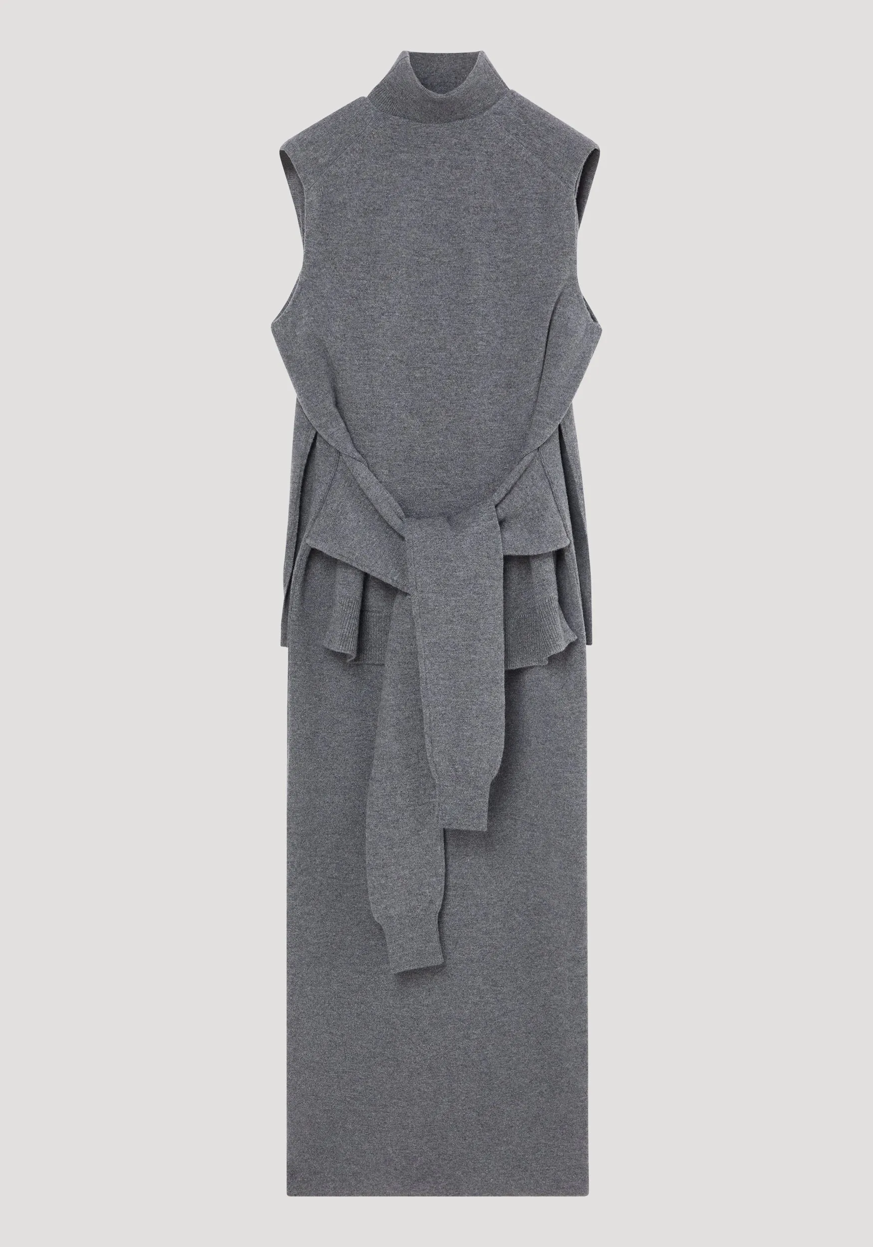 Double-layered knit dress | mid grey melange sold by Rohe product image thumbnail 5