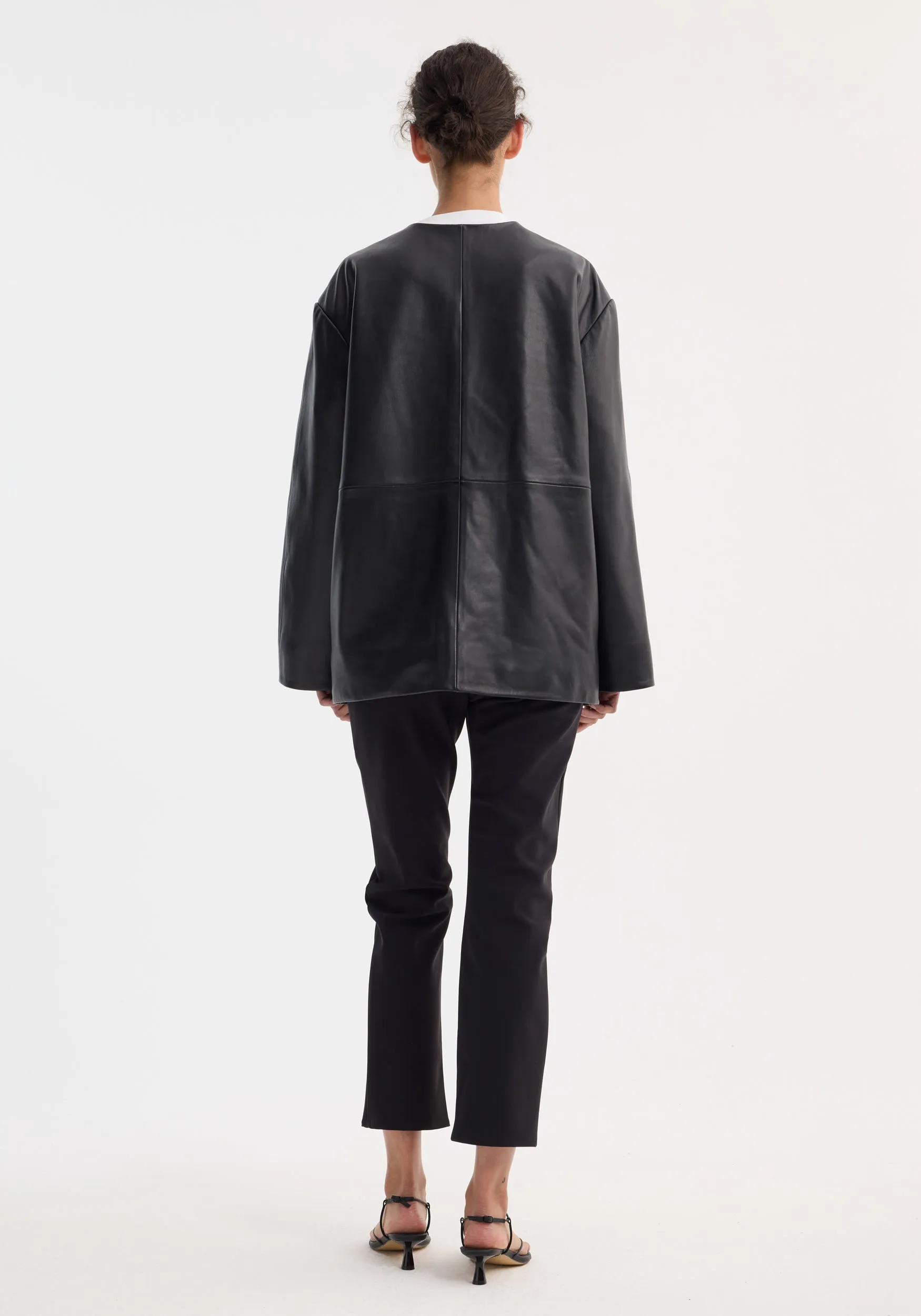 Mandarin leather jacket | black sold by Rohe product image thumbnail 5