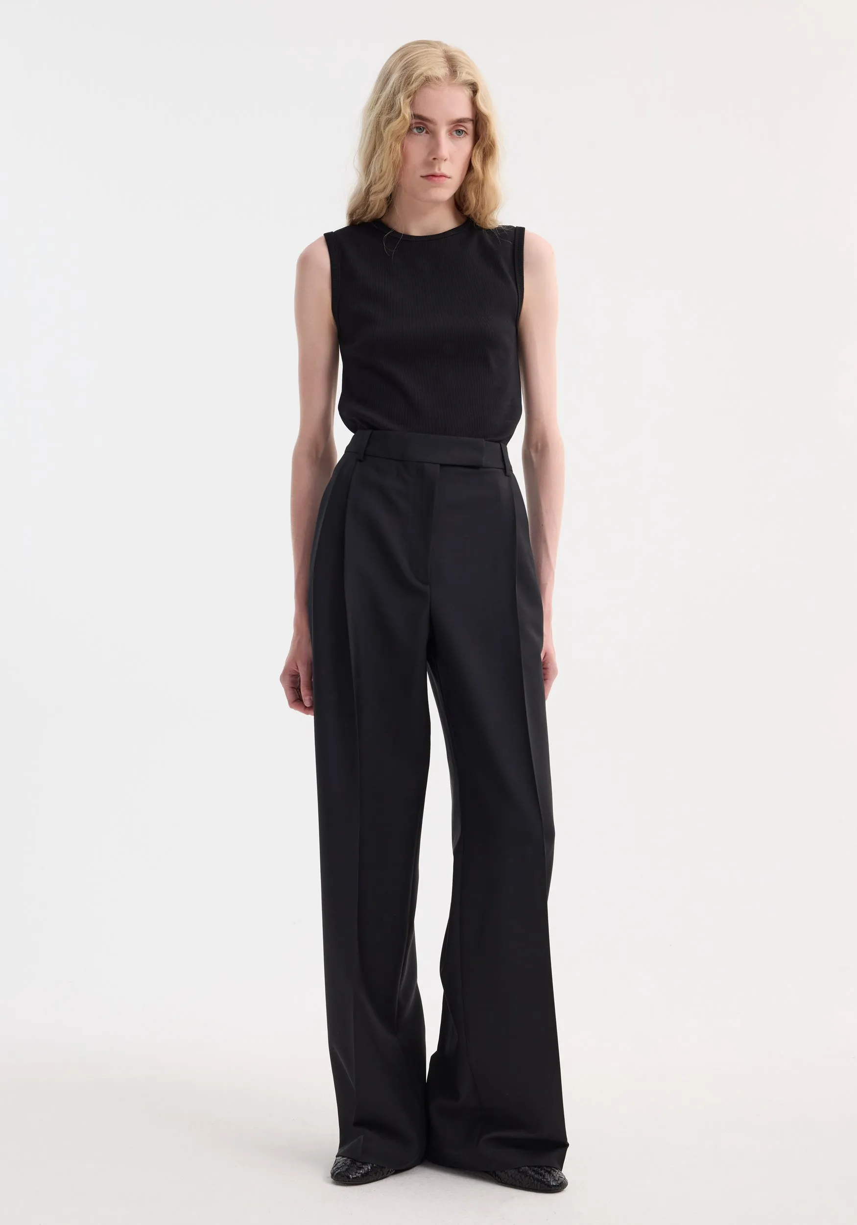 Dense rib tank top | black sold by Rohe