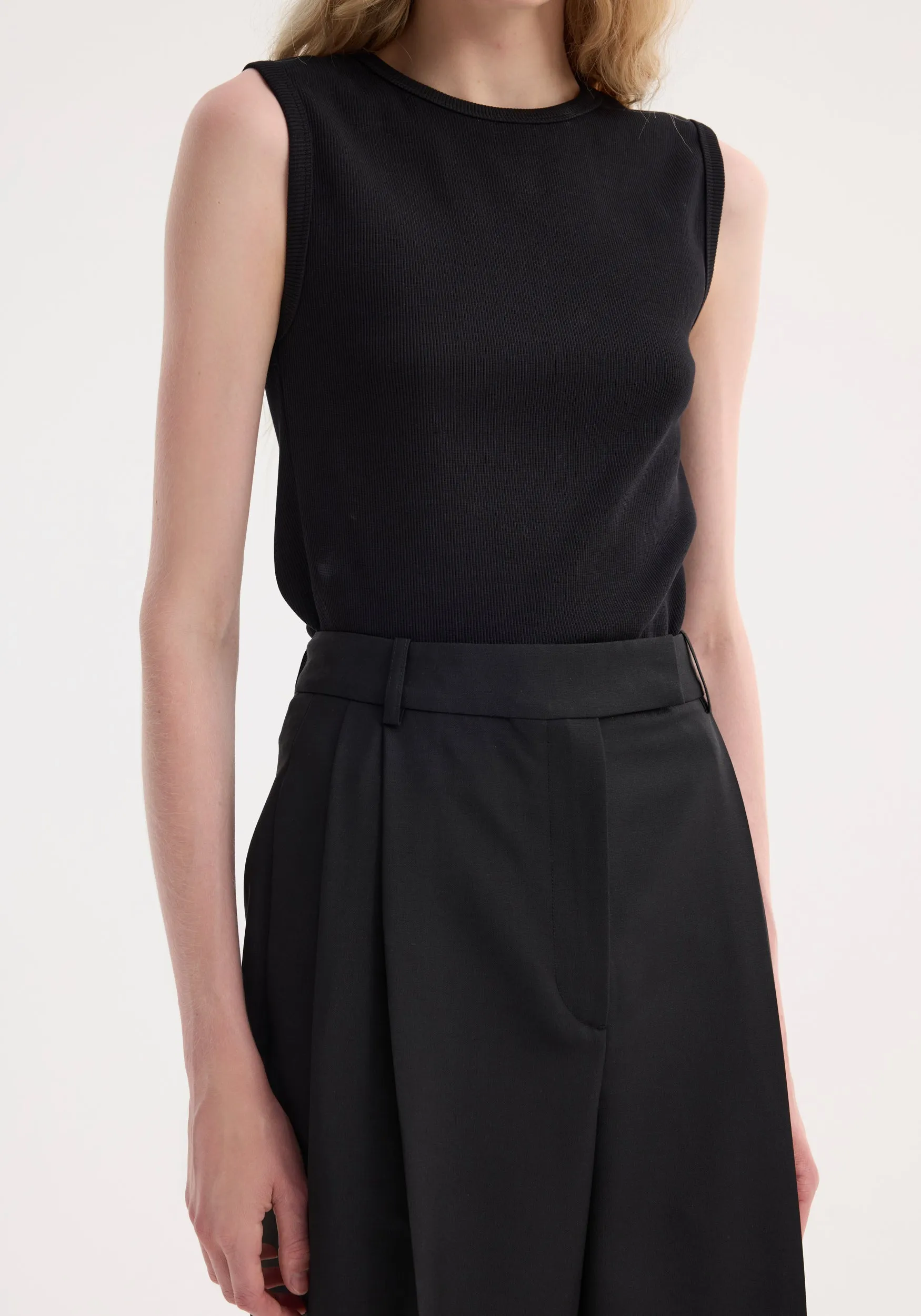 Dense rib tank top | black sold by Rohe product image thumbnail 4