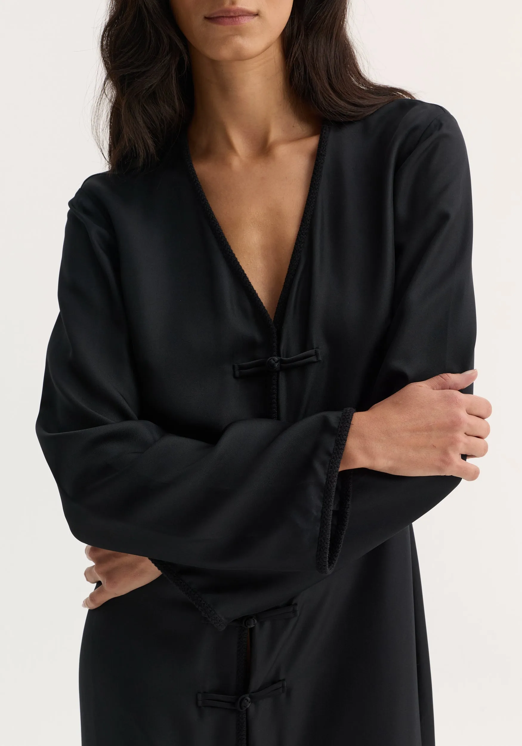 Pankou closure silk dress | black sold by Rohe product image thumbnail 5